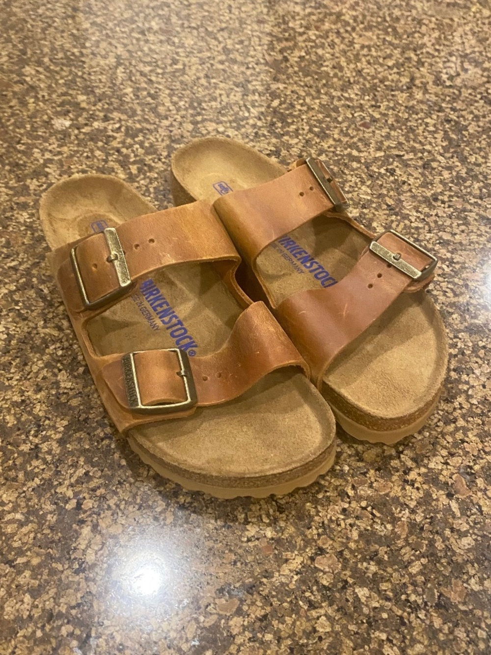 Birkenstock Arizona EU38/US7 Soft footbed Narrow Fit Brown Leather